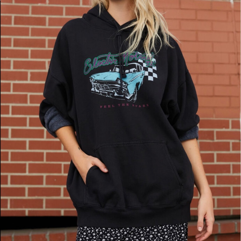 brandy melville oversized “electric motors” hoodie